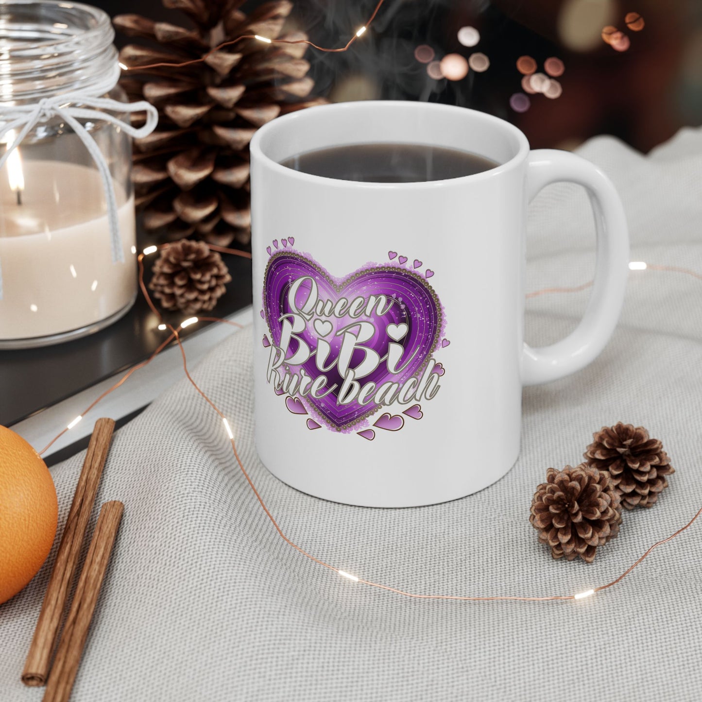 Queen Bibi Purple Heart - Ceramic Mug, (11oz, 15oz)