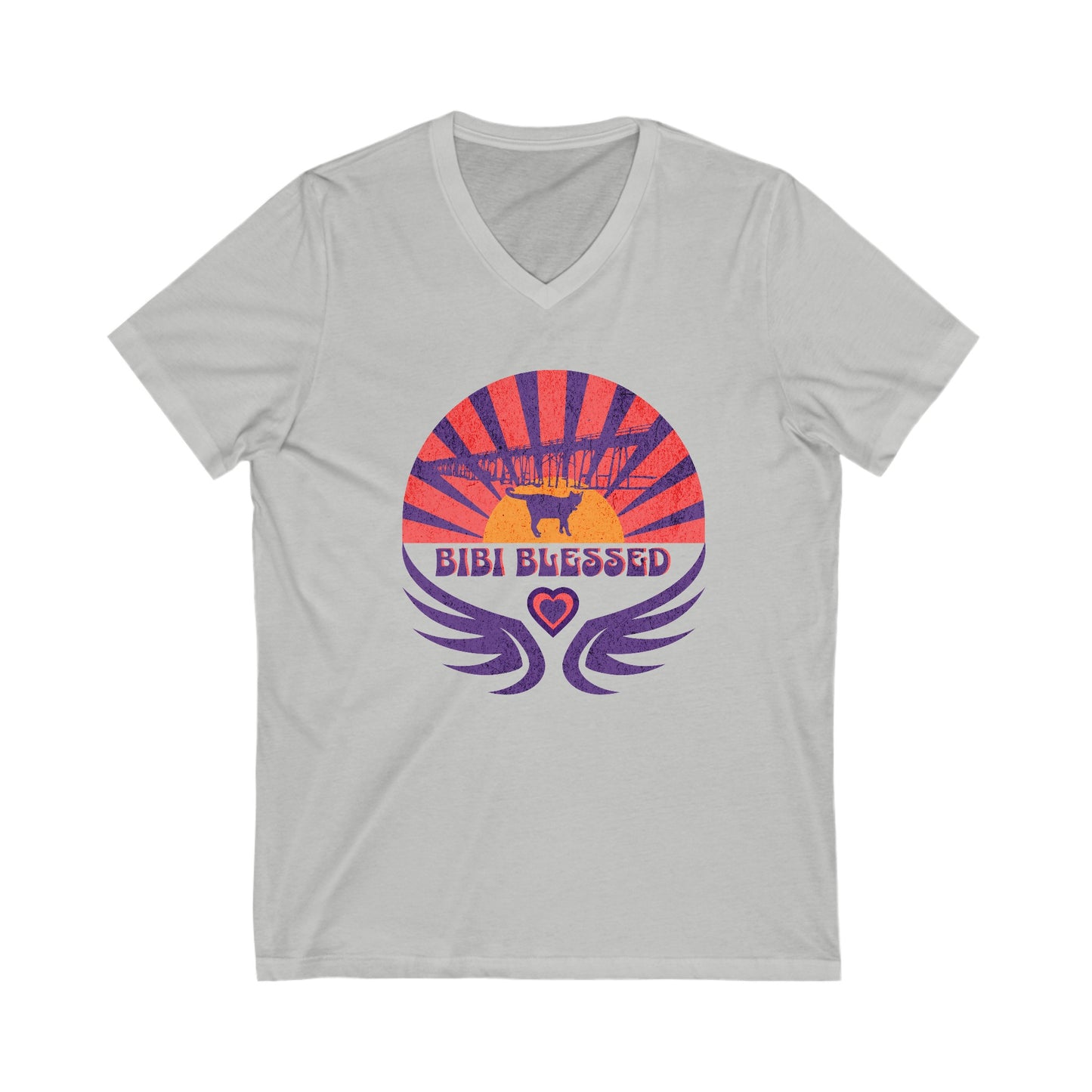 Bibi Blessed Ladies Short Sleeve V-Neck Tee