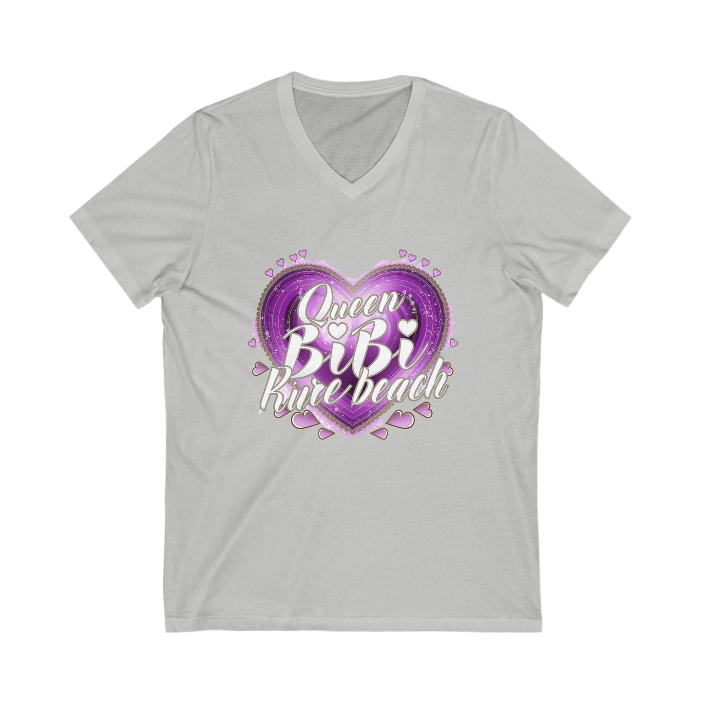 Queen Bibi Heart Ladies Short Sleeve V-Neck Tee