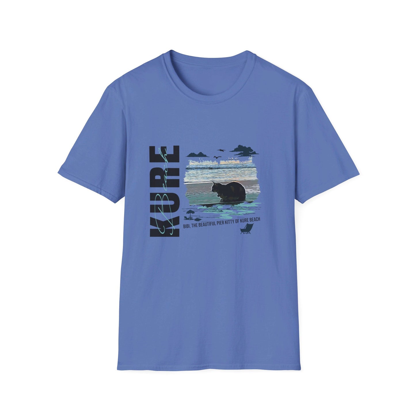 Bibi Chilling by the Kure Beach Pier T-shirt