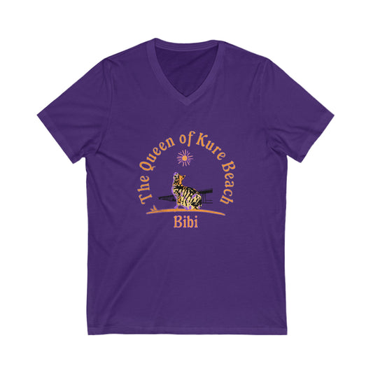 Bibi the Queen - Ladies Short Sleeve V-Neck Tee