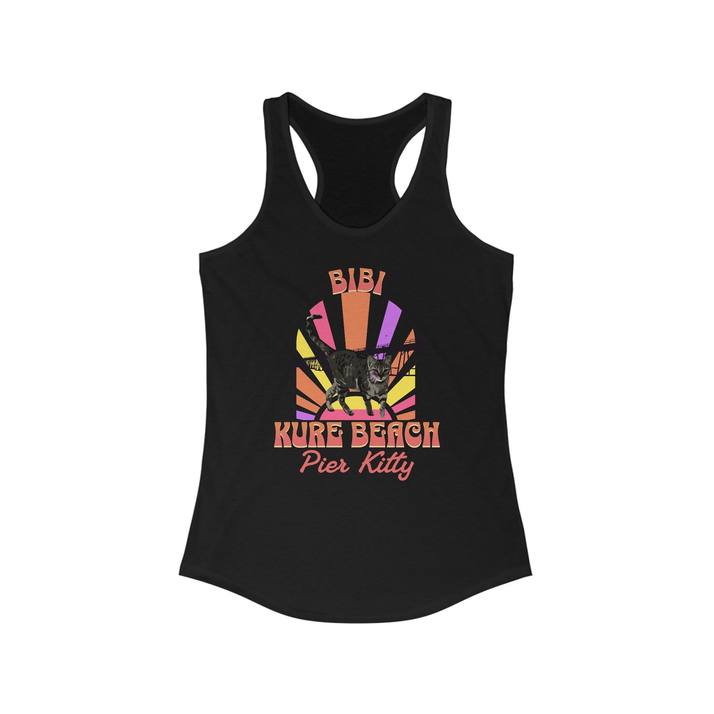 Bibi Sunburst Pier Kitty - Women's Ideal Racerback Tank