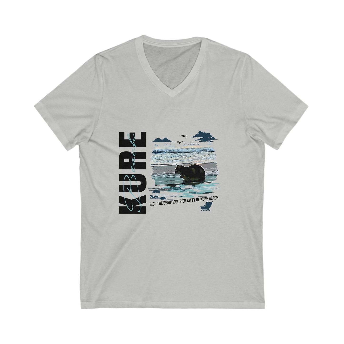 Bibi Kure Beach - Ladies Short Sleeve V-Neck Tee