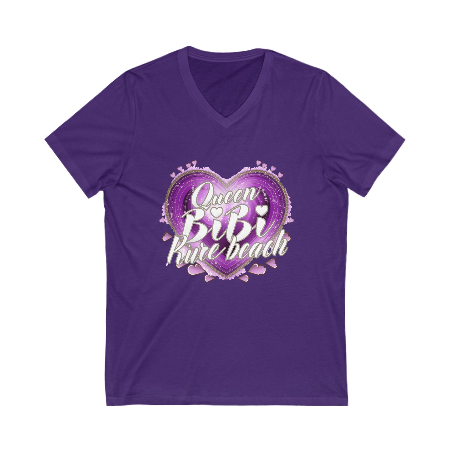 Queen Bibi Heart Ladies Short Sleeve V-Neck Tee