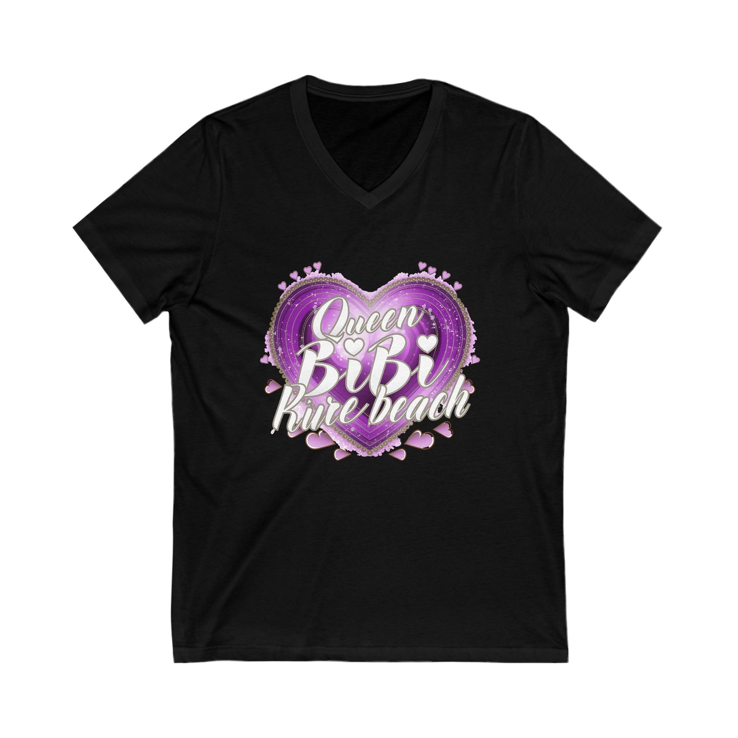 Queen Bibi Heart Ladies Short Sleeve V-Neck Tee