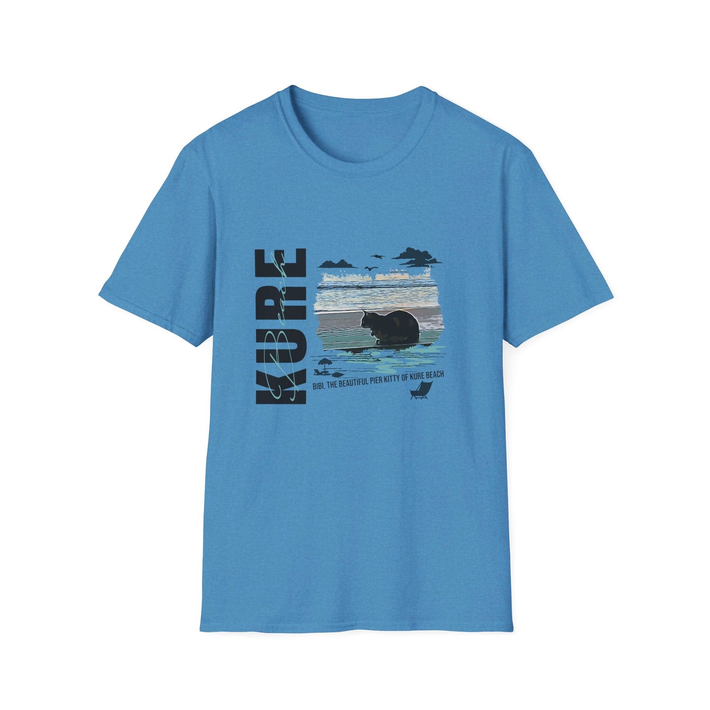 Bibi Chilling by the Kure Beach Pier T-shirt